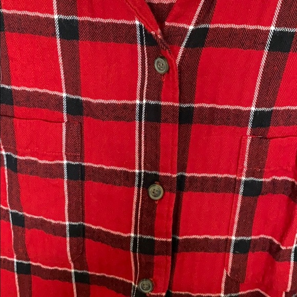 Red Plaid A&F Boyfriend Button Down - Picture 3 of 4